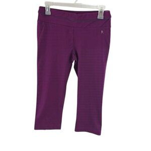 Danskin Cropped Leggings Purple Activewear Fitted Pull On Womens Size Small